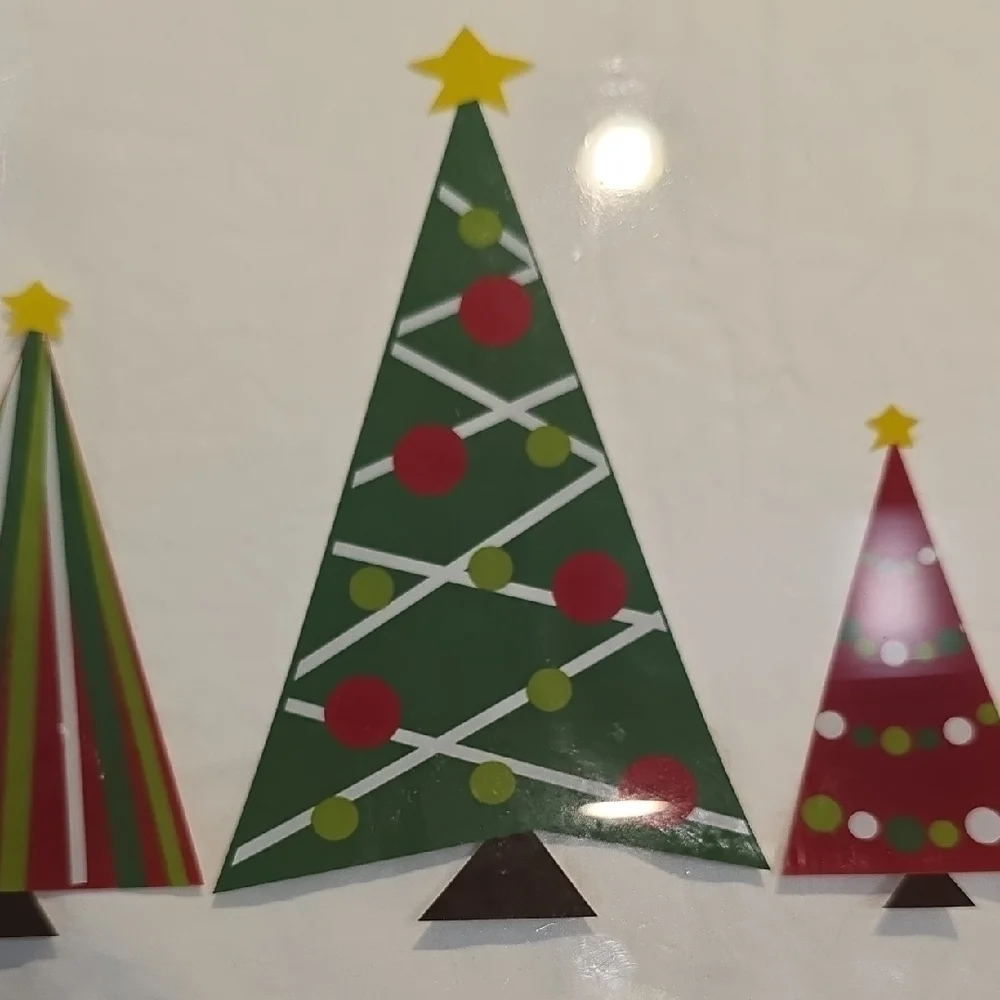 Holiday Decorative Glass Tray with Festive Tree Motif - White/Green/Red